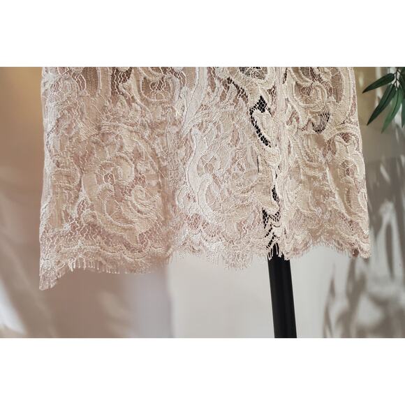 Diane von Furstenberg Olvida Lace Ruffle Silk Lined Dress Size 4 Beige Victorian - Picture 8 of 14